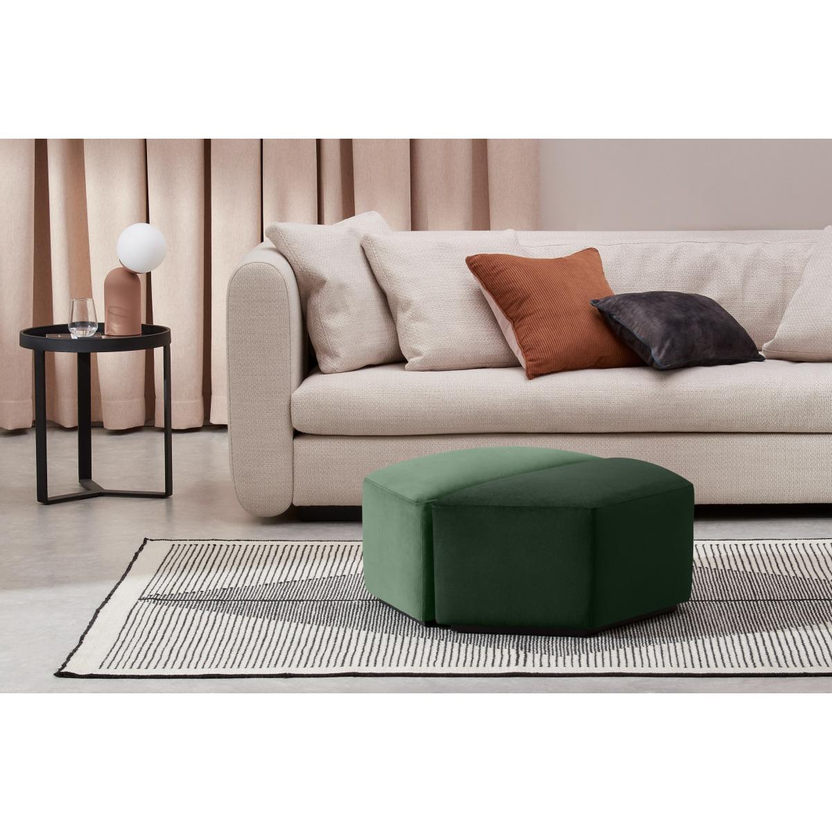 Zazie Modular 2-Part Pouffe, Tonal Green Velvet – image 4