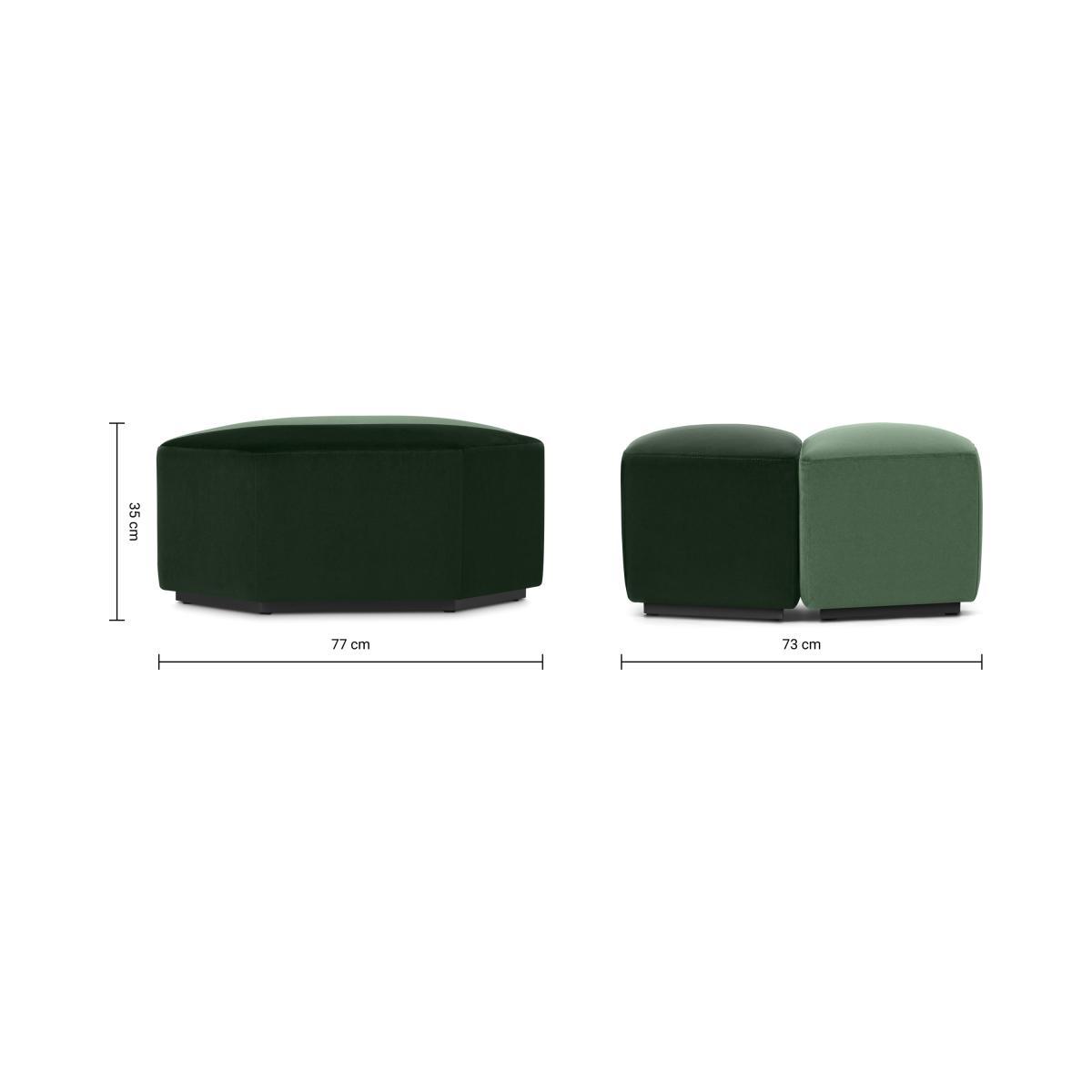 Zazie Modular 2-Part Pouffe, Tonal Green Velvet – image 10