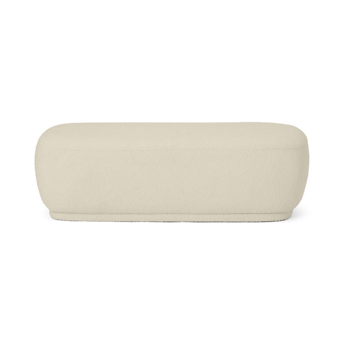 Lavinia Organic Shape Pouffe, Large, Whitewash Boucle – image 2