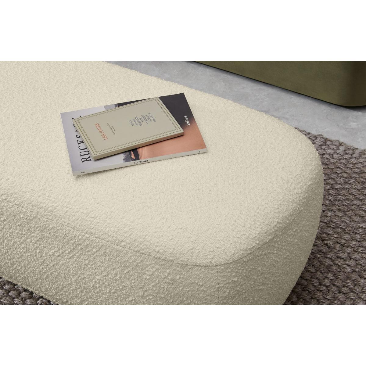 Lavinia Organic Shape Pouffe, Large, Whitewash Boucle – image 5