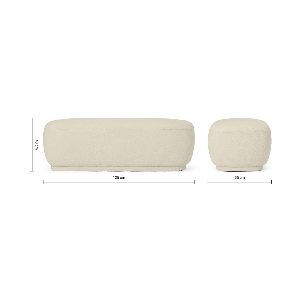Lavinia Organic Shape Pouffe, Large, Whitewash Boucle – image 8
