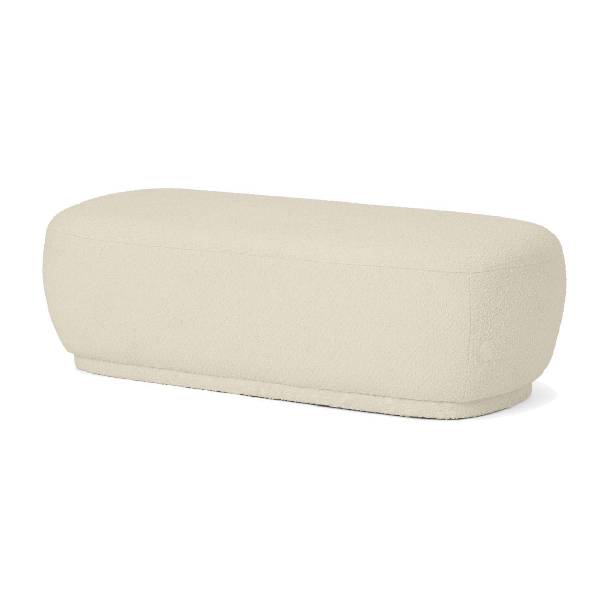 Lavinia Organic Shape Pouffe, Large, Whitewash Boucle – image 1