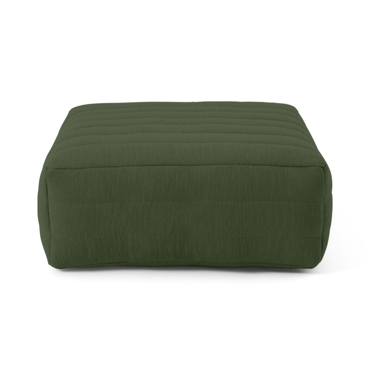 Gus Quilted Modular Floor Cushion, Olive Cotton Slub – image 2