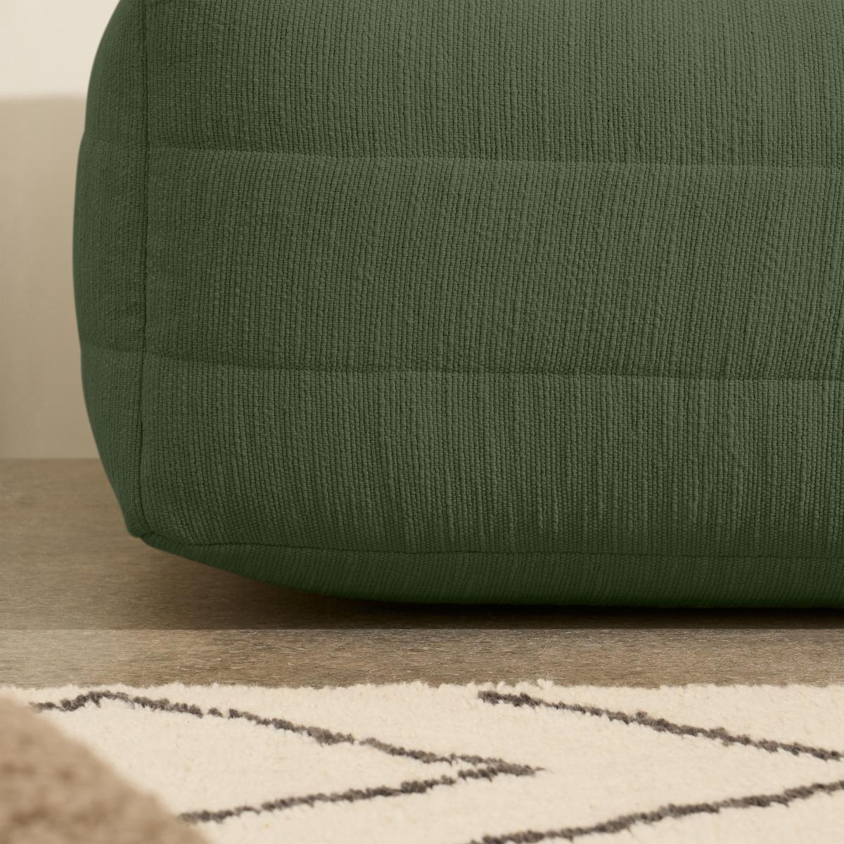 Gus Quilted Modular Floor Cushion, Olive Cotton Slub – image 6