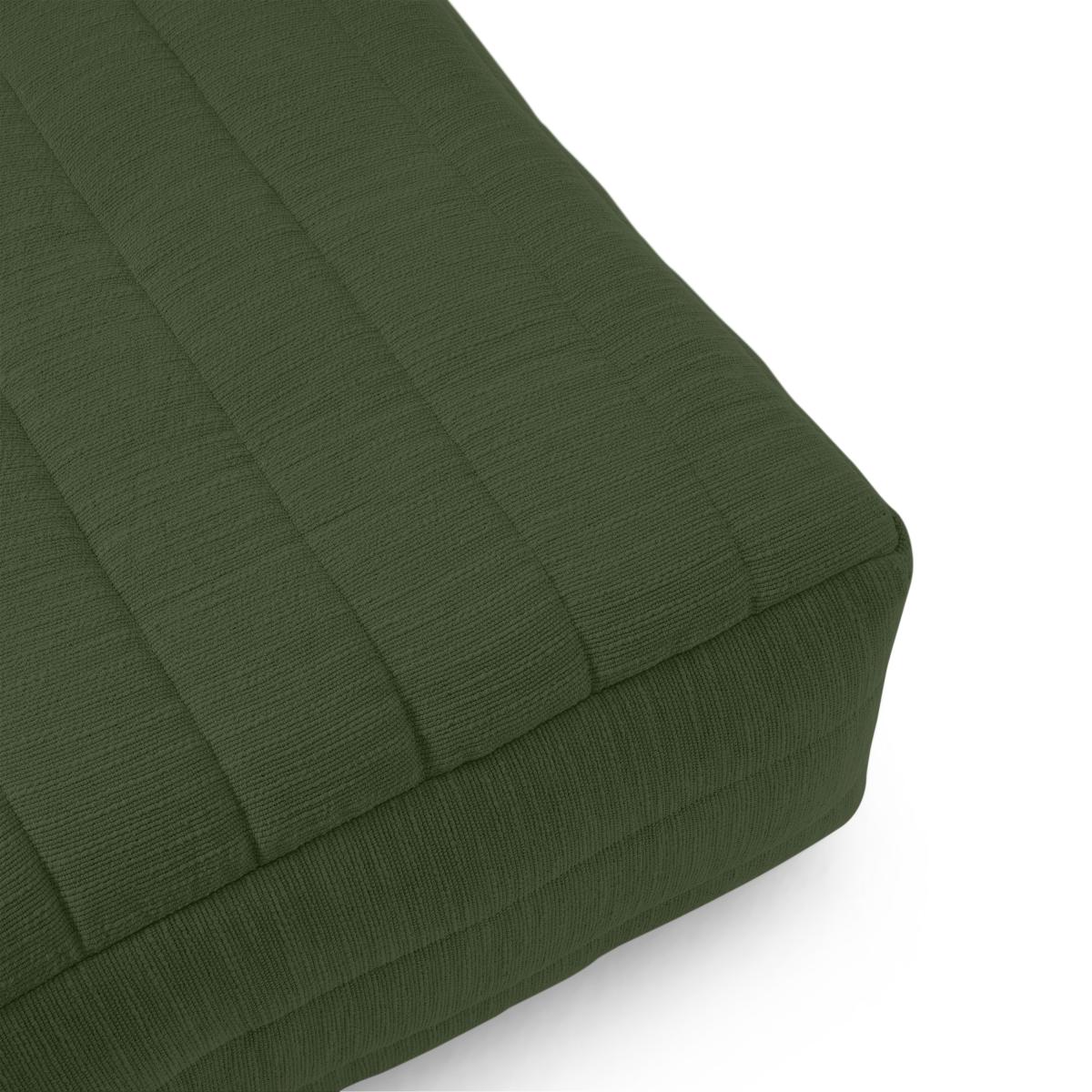 Gus Quilted Modular Floor Cushion, Olive Cotton Slub – image 7
