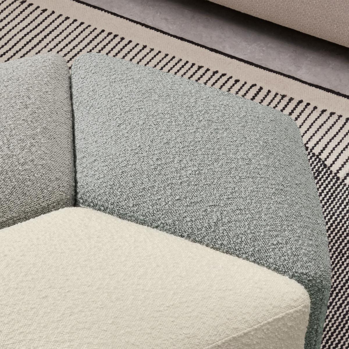 Zazie 3-Part Modular Pouffe, White, Cloud & Marl Boucle – image 12