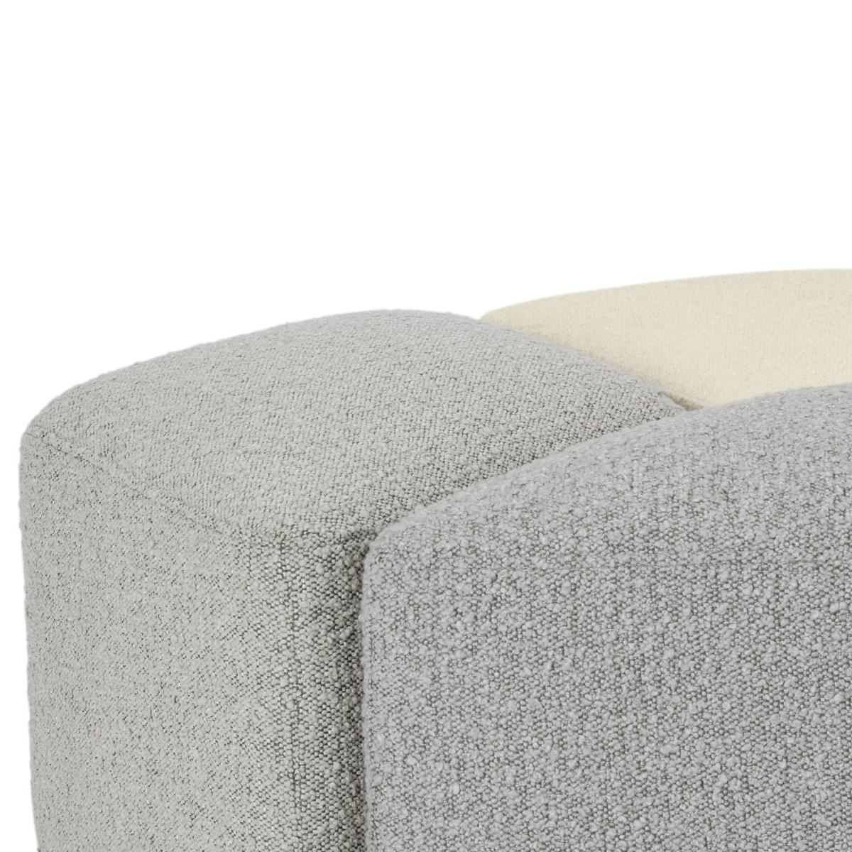 Zazie 3-Part Modular Pouffe, White, Cloud & Marl Boucle – image 14