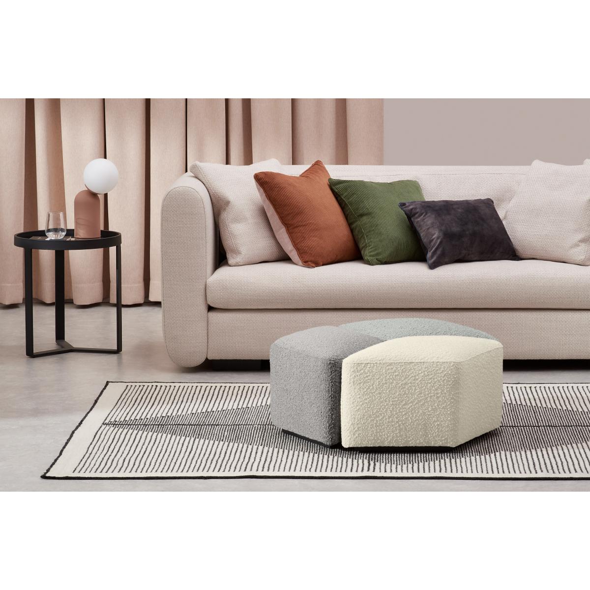 Zazie 3-Part Modular Pouffe, White, Cloud & Marl Boucle – image 4