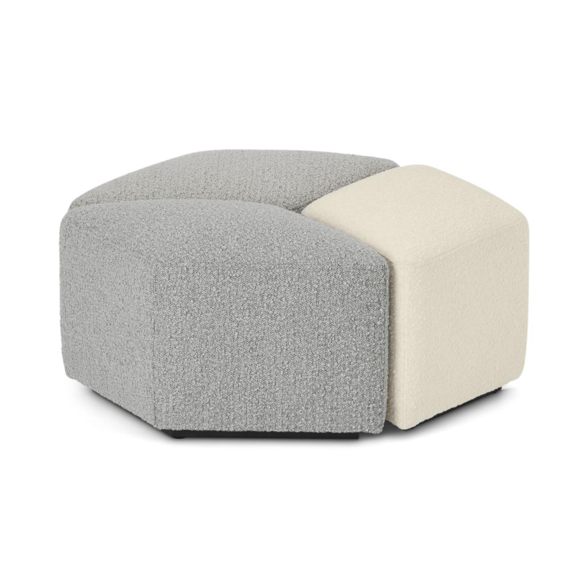 Zazie 3-Part Modular Pouffe, White, Cloud & Marl Boucle – image 6