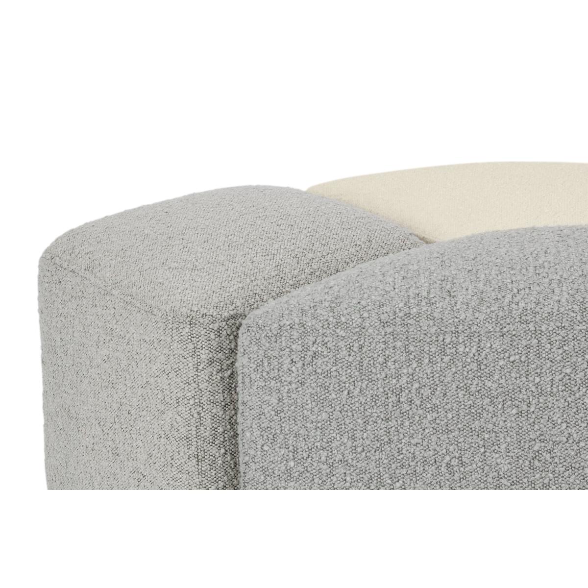 Zazie 3-Part Modular Pouffe, White, Cloud & Marl Boucle – image 7