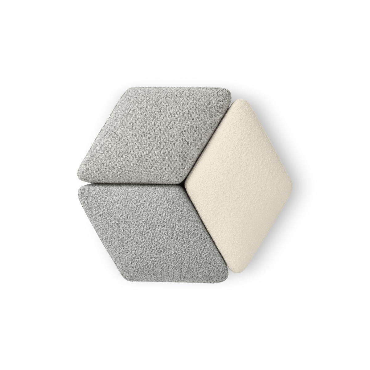 Zazie 3-Part Modular Pouffe, White, Cloud & Marl Boucle – image 8