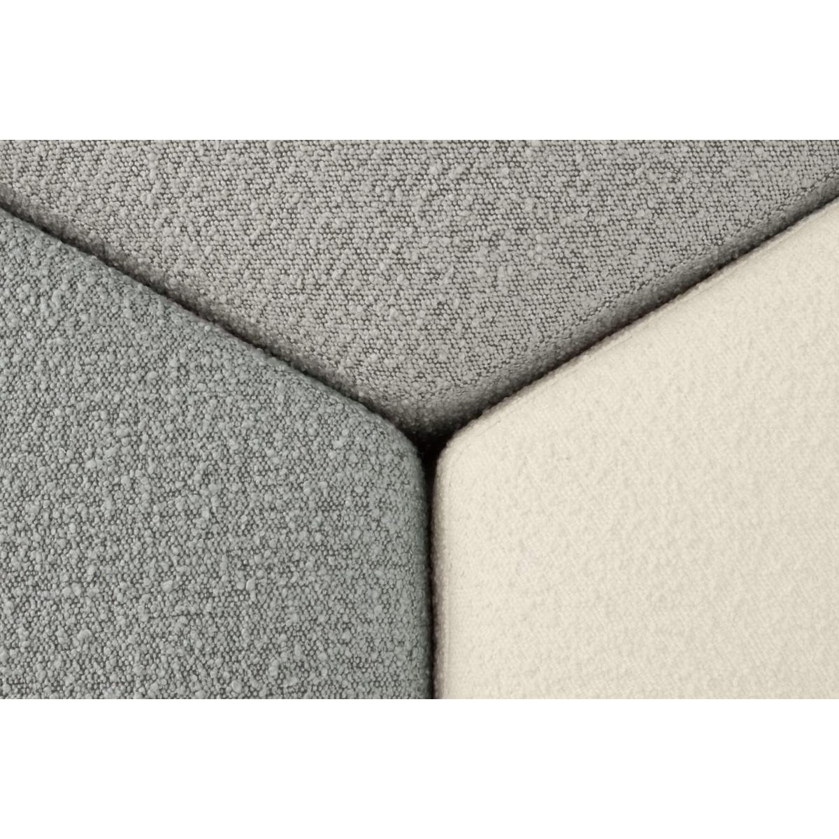 Zazie 3-Part Modular Pouffe, White, Cloud & Marl Boucle – image 9