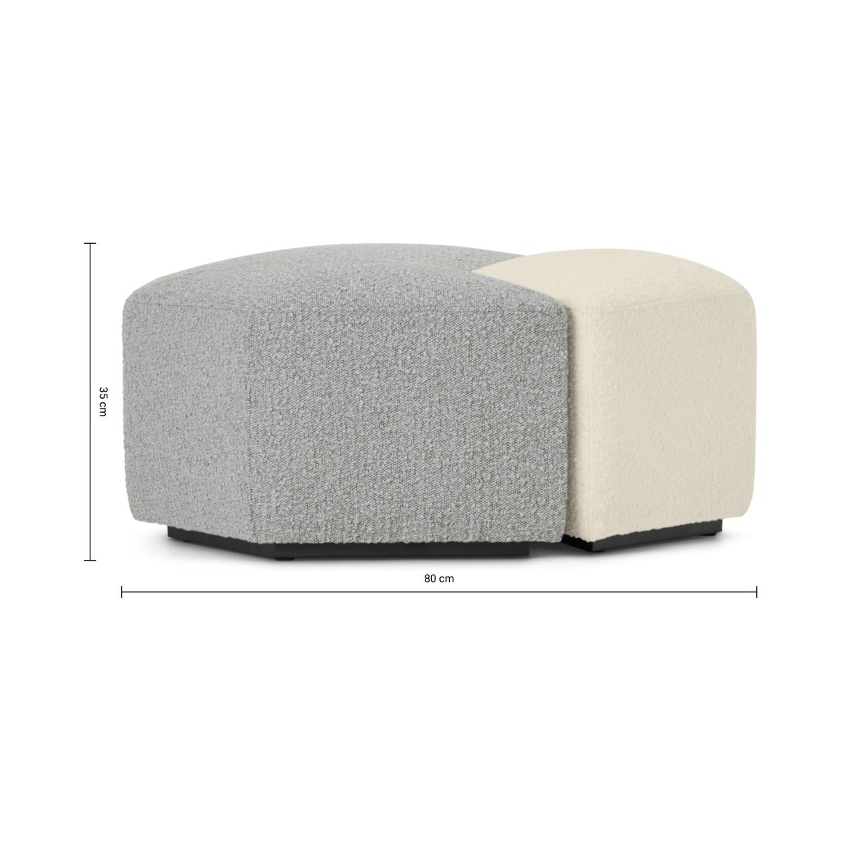 Zazie 3-Part Modular Pouffe, White, Cloud & Marl Boucle – image 10