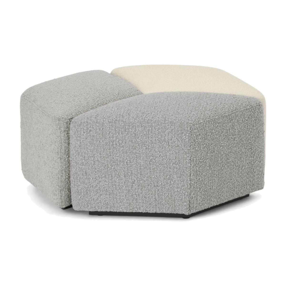 Zazie 3-Part Modular Pouffe, White, Cloud & Marl Boucle – image 1