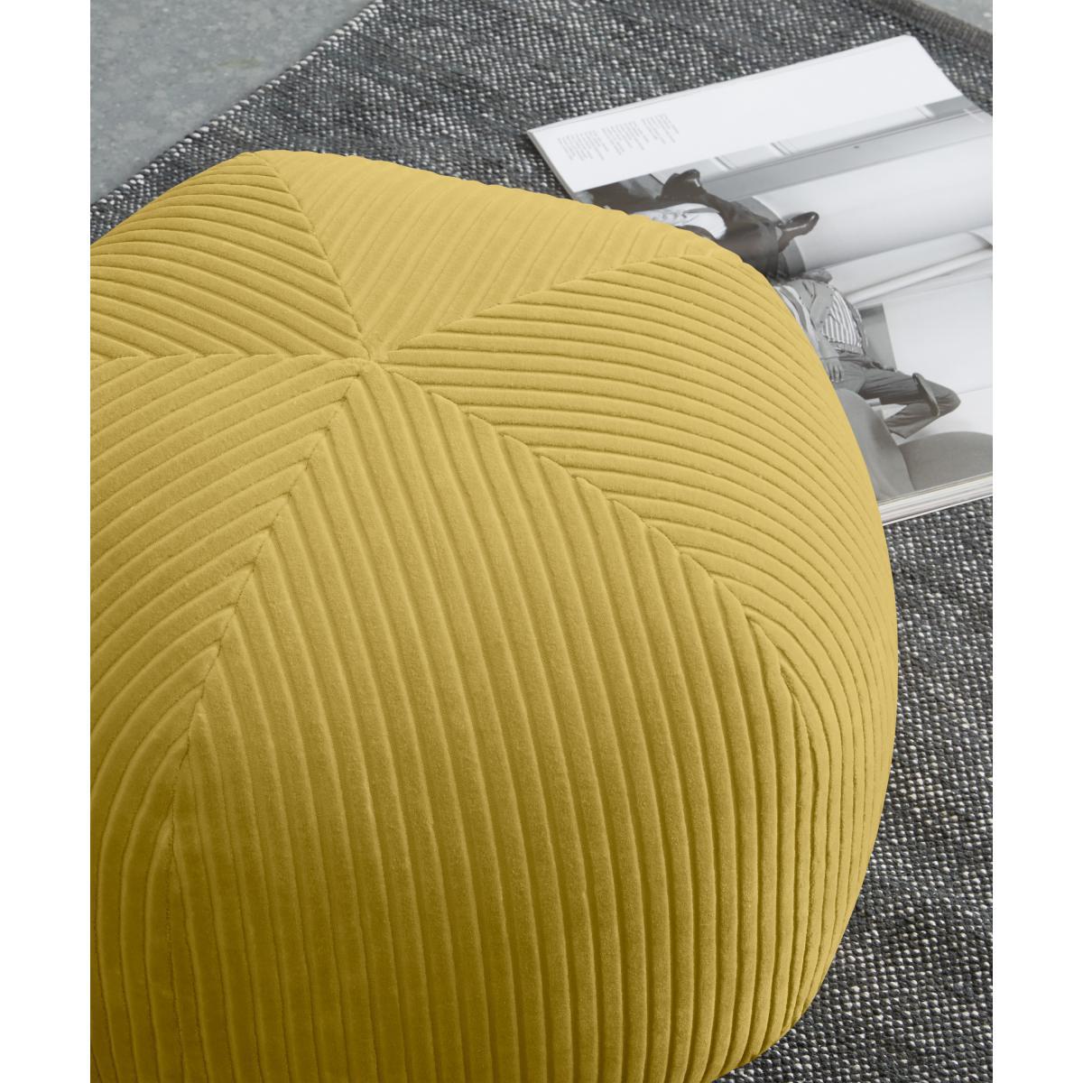 Pebble Pentagon Pouffe, Mustard Yellow Corduroy Velvet – image 4