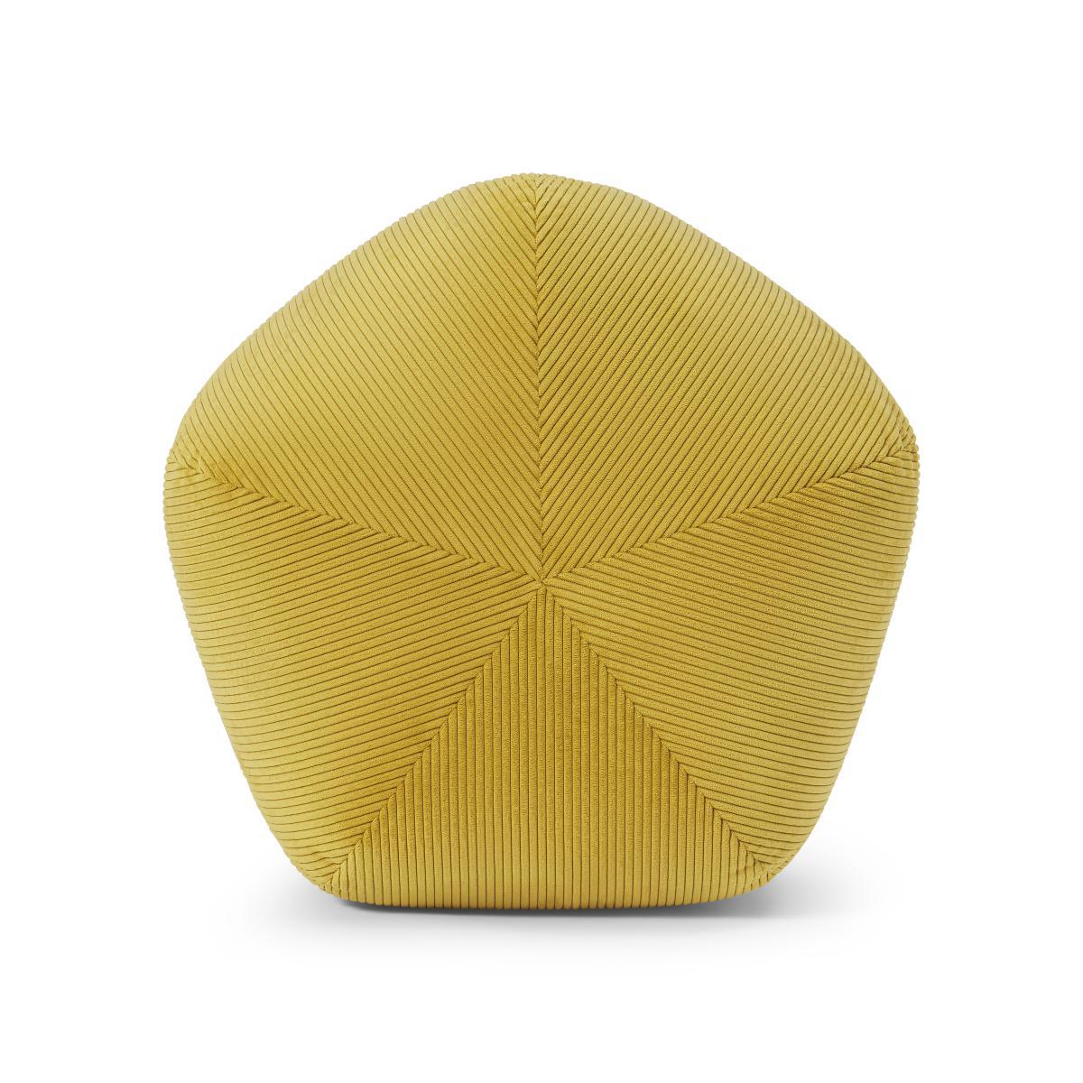 Pebble Pentagon Pouffe, Mustard Yellow Corduroy Velvet – image 6