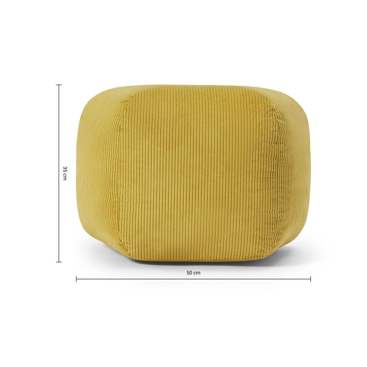 Pebble Pentagon Pouffe, Mustard Yellow Corduroy Velvet – image 8