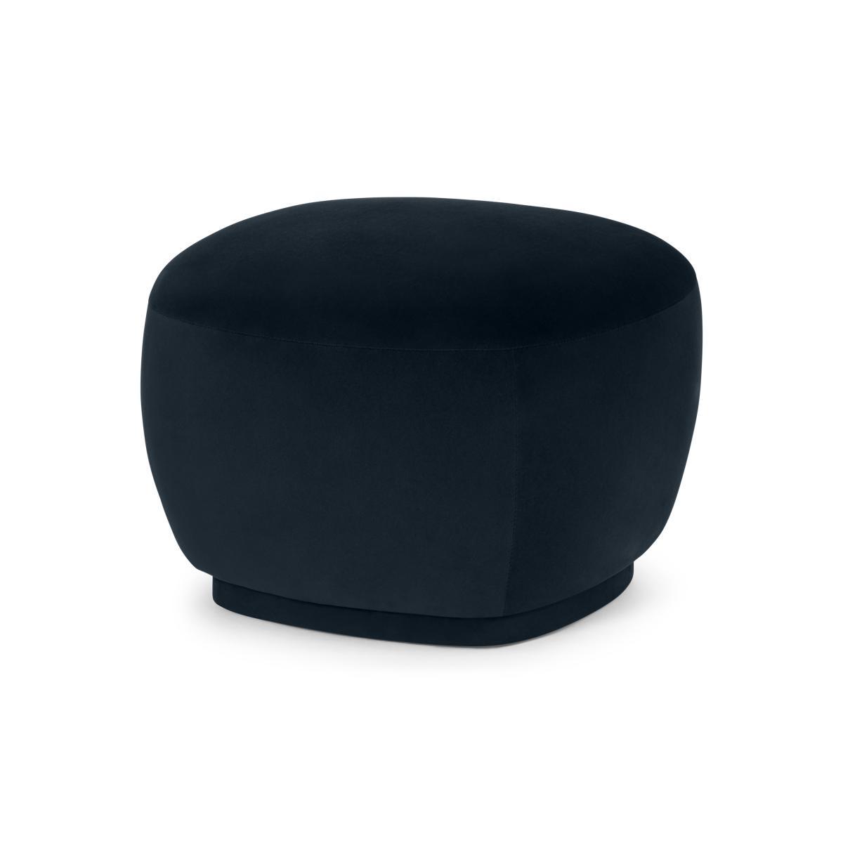 Lavinia Organic Shape Pouffe, Twilight Blue Velvet – image 3