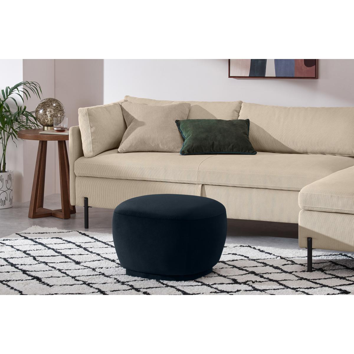 Lavinia Organic Shape Pouffe, Twilight Blue Velvet – image 4
