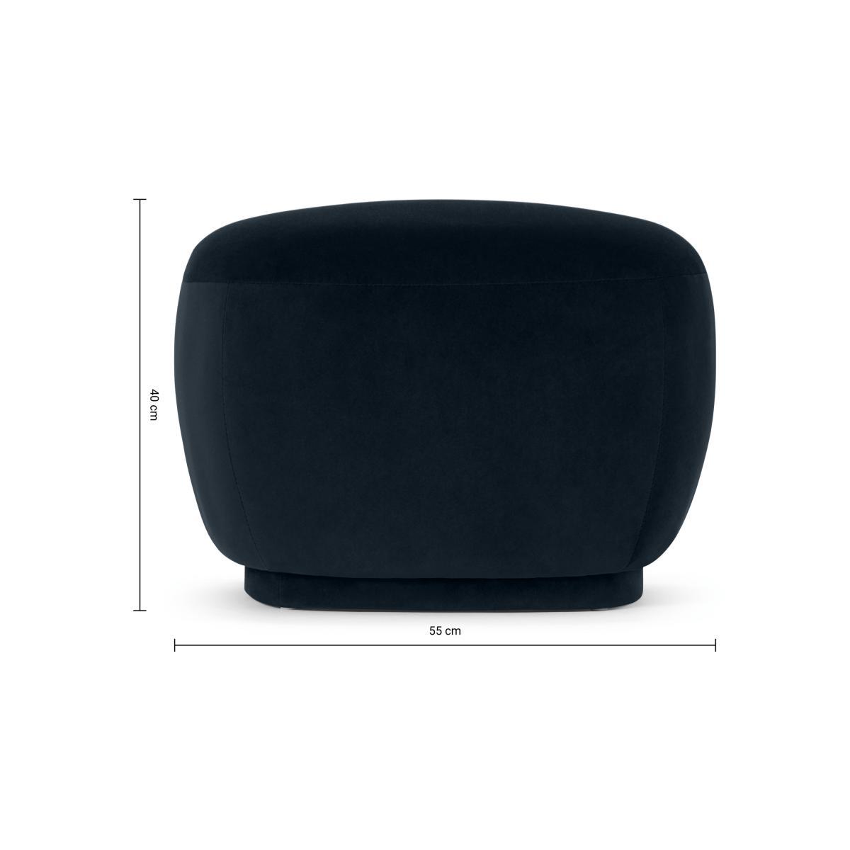 Lavinia Organic Shape Pouffe, Twilight Blue Velvet – image 8
