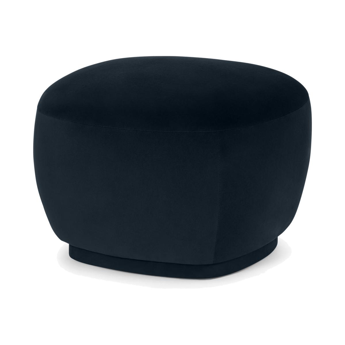 Lavinia Organic Shape Pouffe, Twilight Blue Velvet – image 1