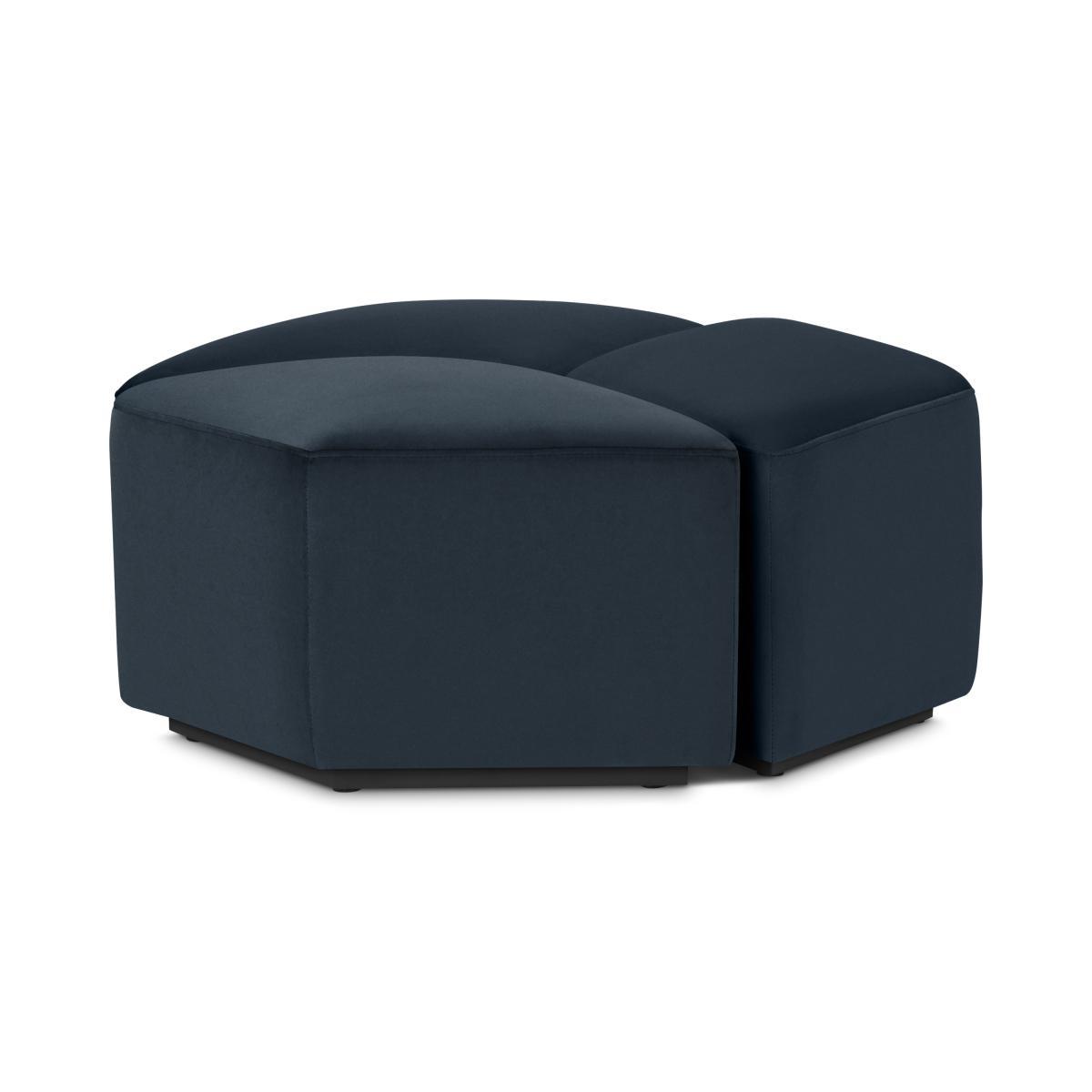 Zazie Modular 3-Part Pouffe, Sapphire Blue Velvet – image 2