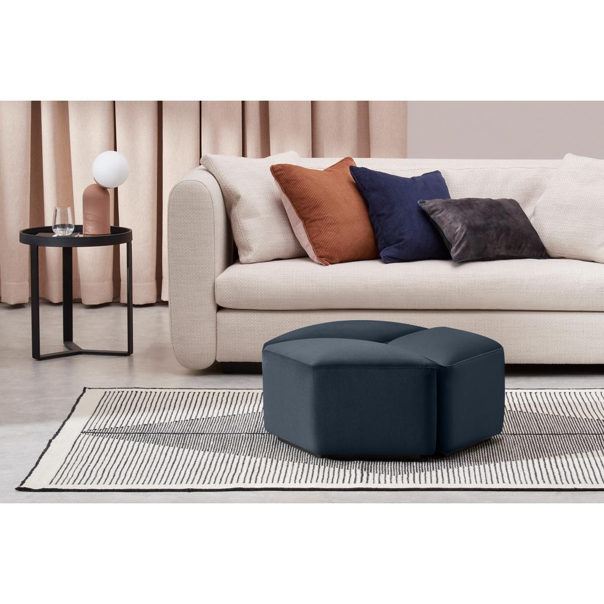 Zazie Modular 3-Part Pouffe, Sapphire Blue Velvet – image 4