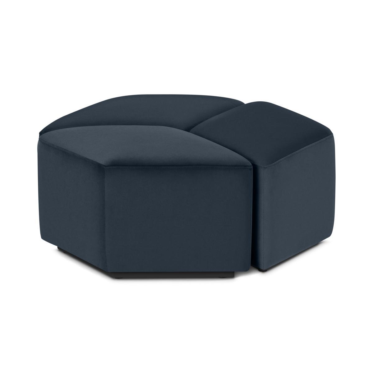 Zazie Modular 3-Part Pouffe, Sapphire Blue Velvet – image 6