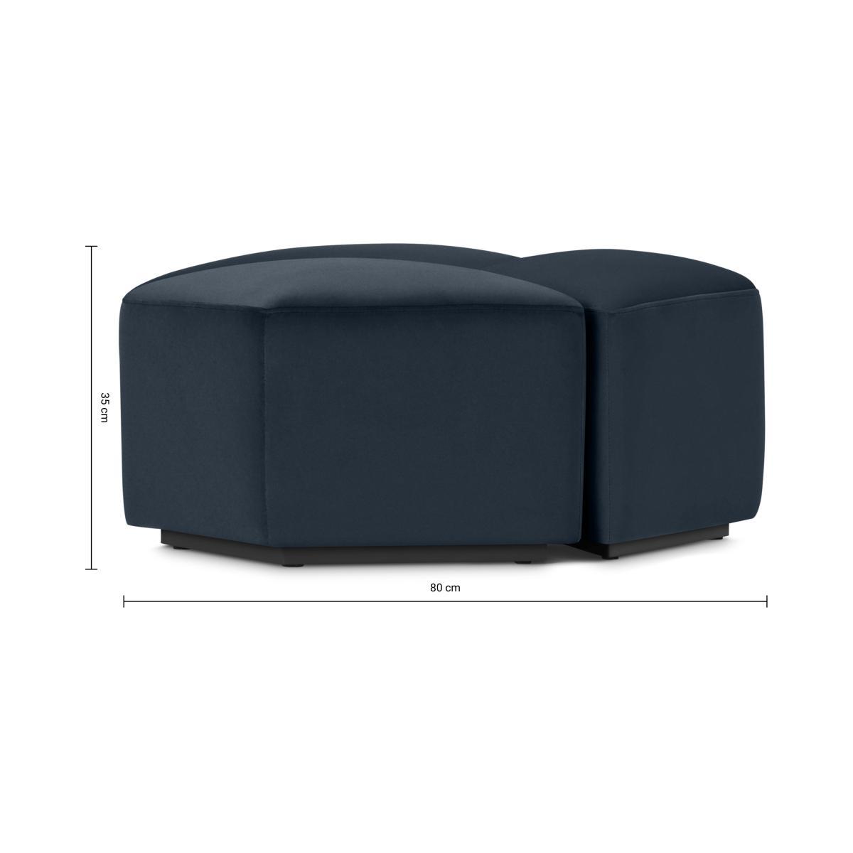 Zazie Modular 3-Part Pouffe, Sapphire Blue Velvet – image 10