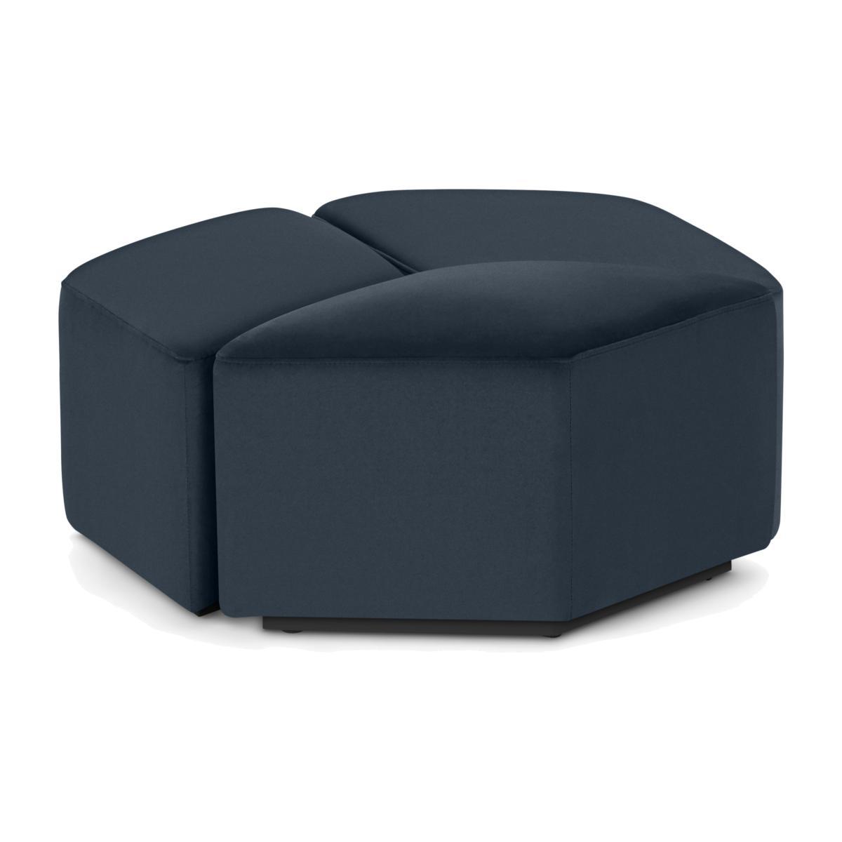 Zazie Modular 3-Part Pouffe, Sapphire Blue Velvet – image 1