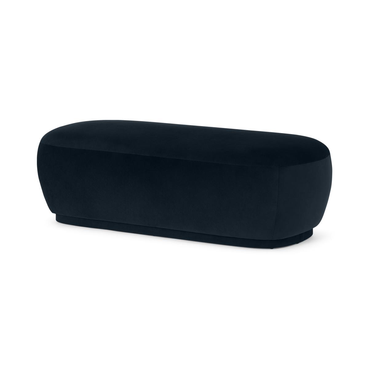 Lavinia Organic Shape Pouffe, Large, Twilight Blue Velvet – image 3
