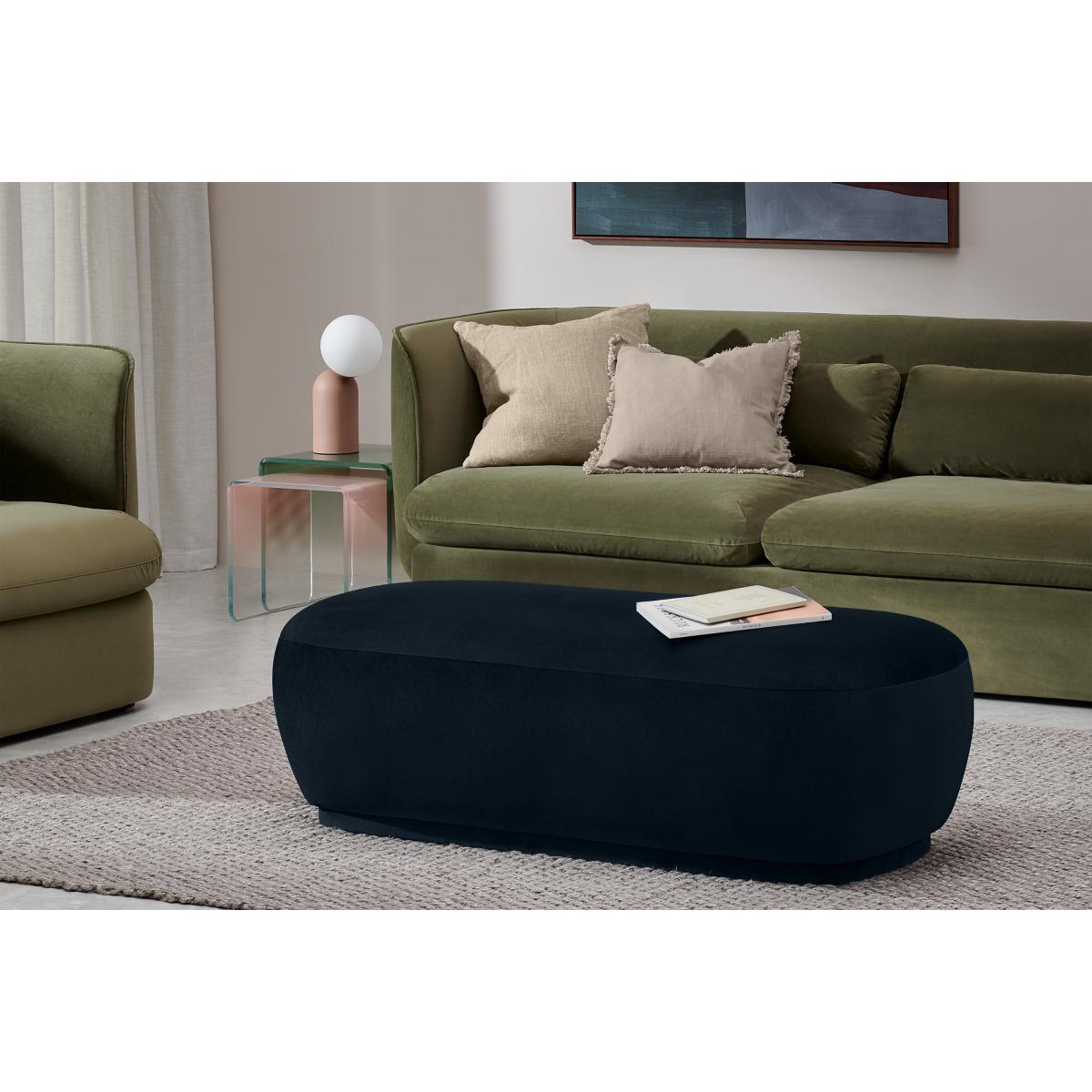 Lavinia Organic Shape Pouffe, Large, Twilight Blue Velvet – image 4