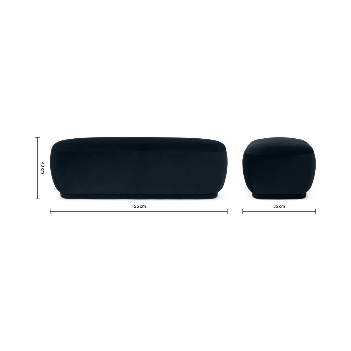Lavinia Organic Shape Pouffe, Large, Twilight Blue Velvet – image 8