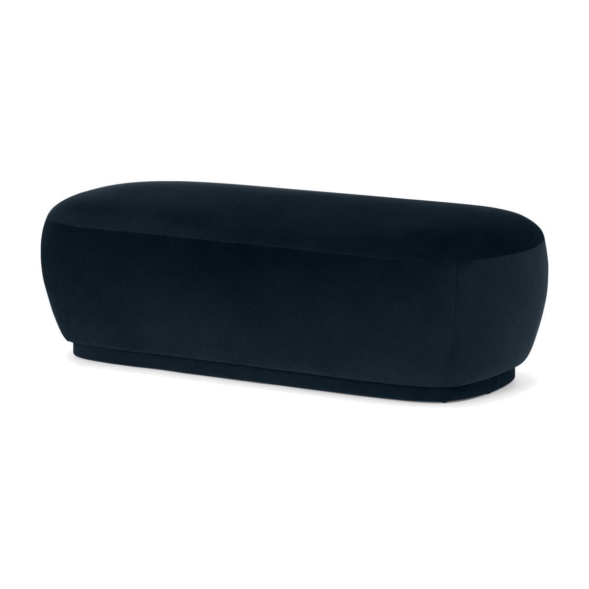 Lavinia Organic Shape Pouffe, Large, Twilight Blue Velvet – image 1