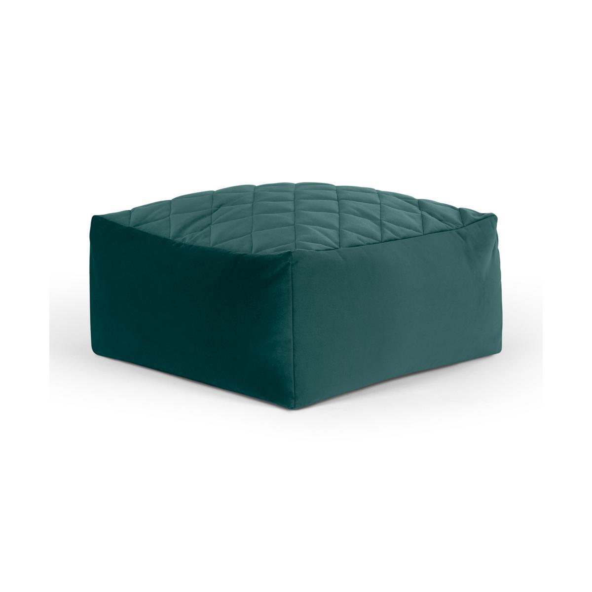 Loa Quilted Floor Cushion, Seafoam Blue Velvet – image 2