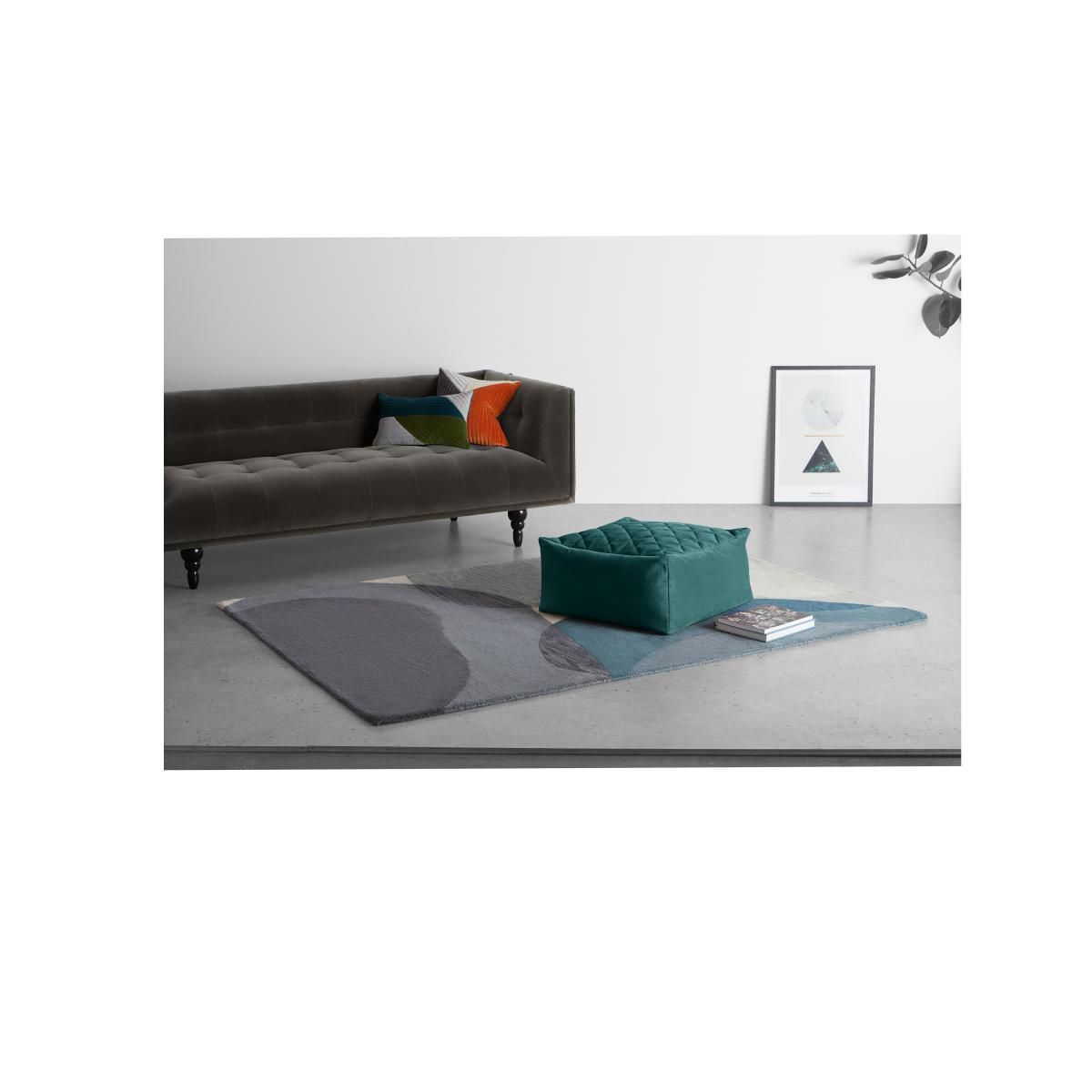 Loa Quilted Floor Cushion, Seafoam Blue Velvet – image 3