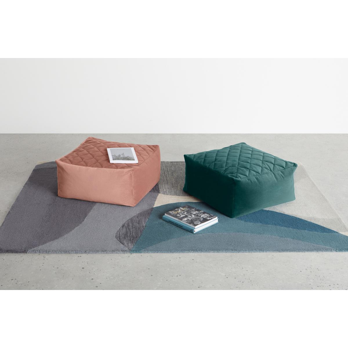 Loa Quilted Floor Cushion, Seafoam Blue Velvet – image 6
