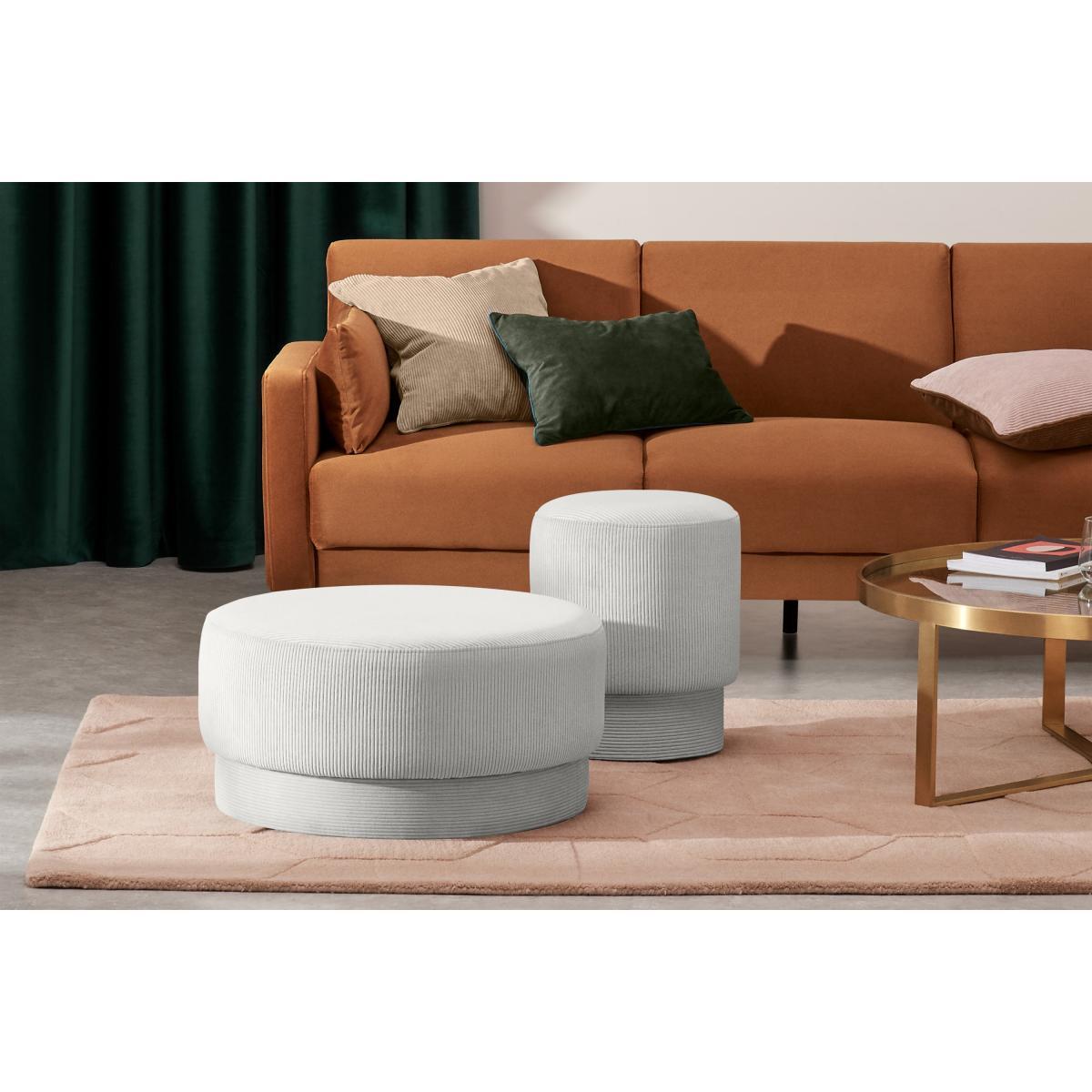 Volta Pouffe, Small, Stone Grey Corduroy – image 3