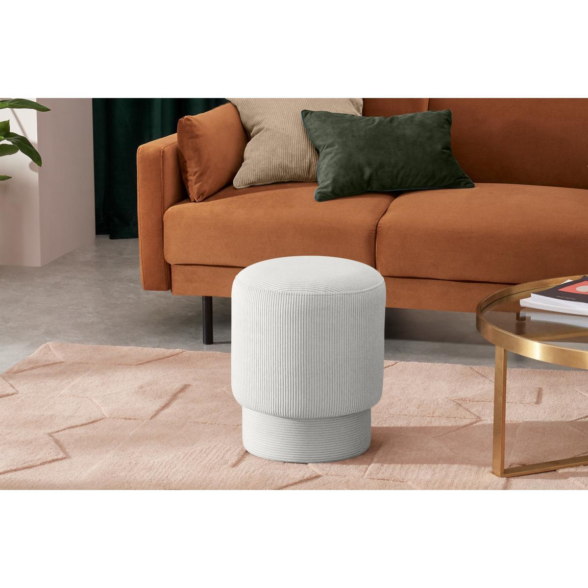 Volta Pouffe, Small, Stone Grey Corduroy – image 4