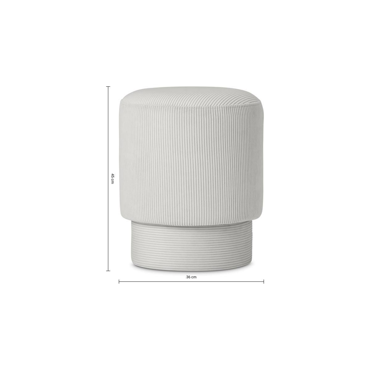 Volta Pouffe, Small, Stone Grey Corduroy – image 8
