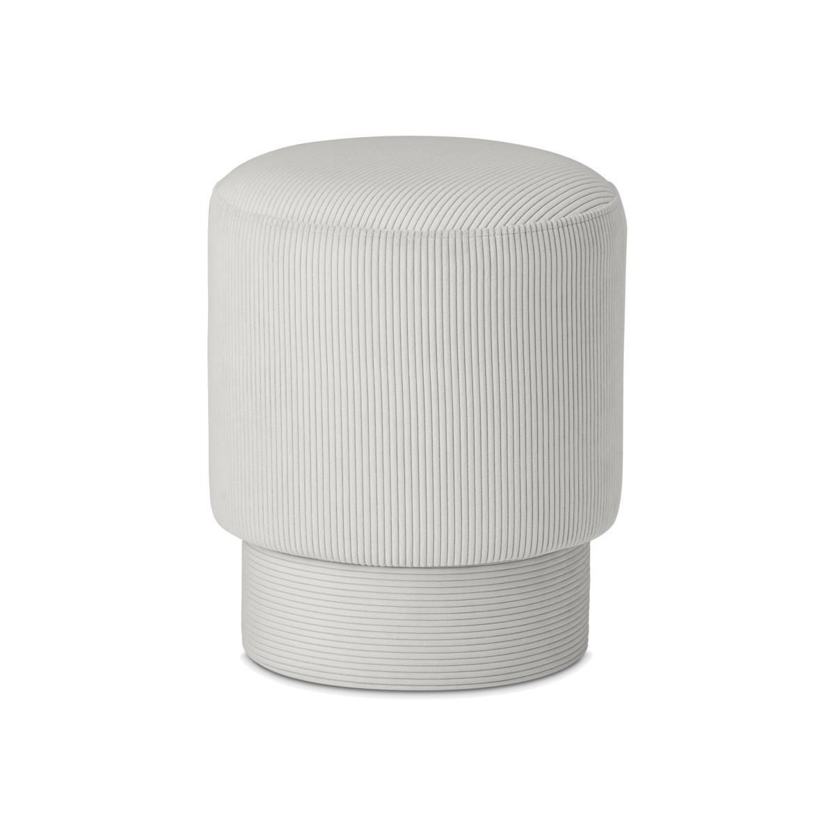 Volta Pouffe, Small, Stone Grey Corduroy – image 1