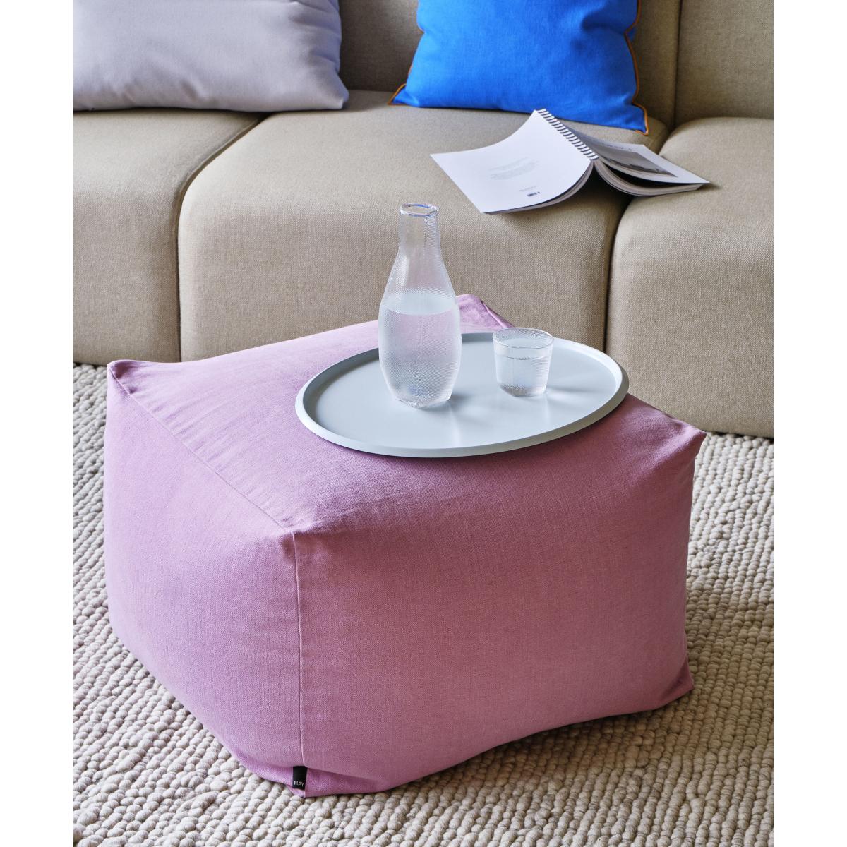 Varer Pouf - / Fabric- 59 x 59 cm by Hay Pink – image 3