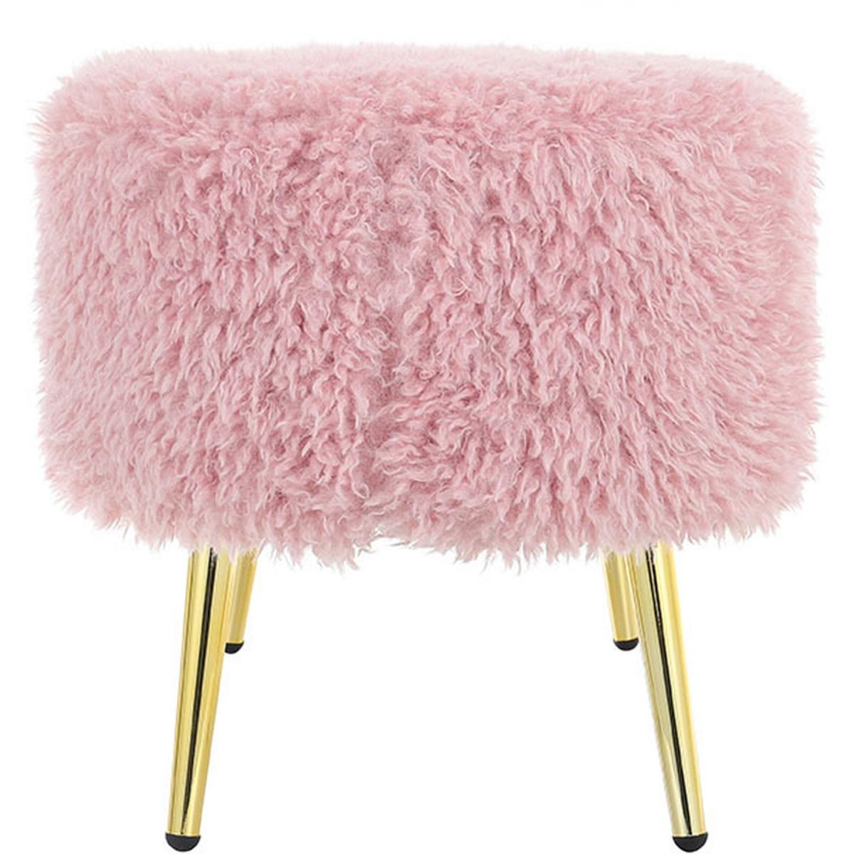 Modern Fluffy Bench Pouffe Stool - White – image 16