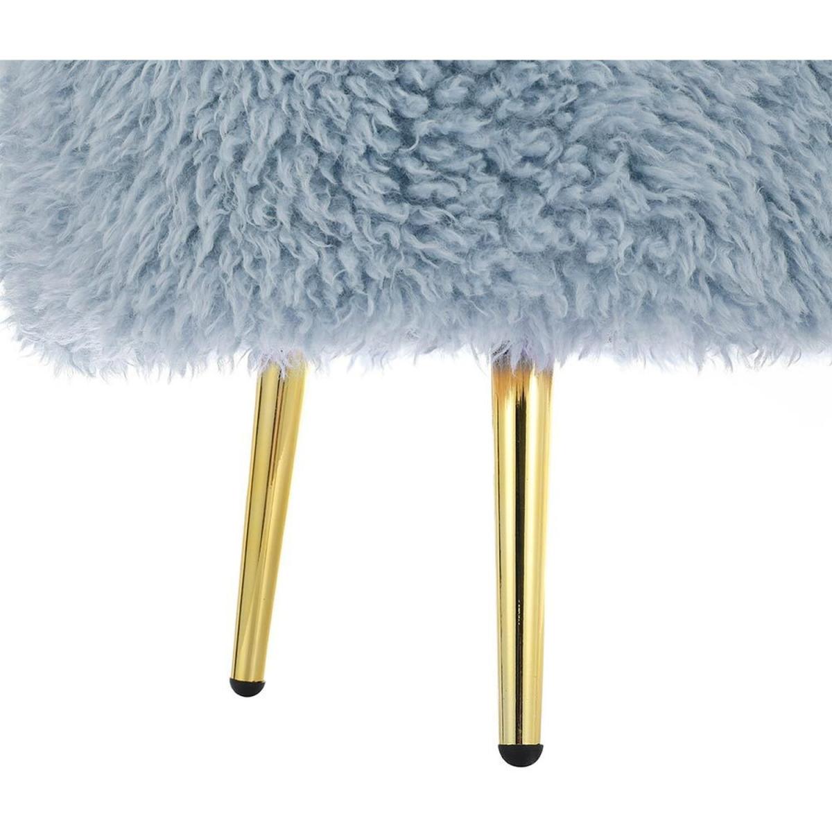 Modern Fluffy Bench Pouffe Stool - White – image 28