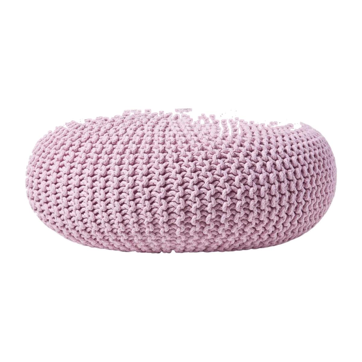 Round Cotton Knitted Pouffe - Pastel Pink / 70cm – image 1