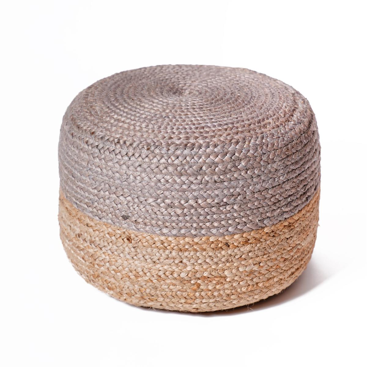 Hallam Pouf - Grey, Natural – image 2