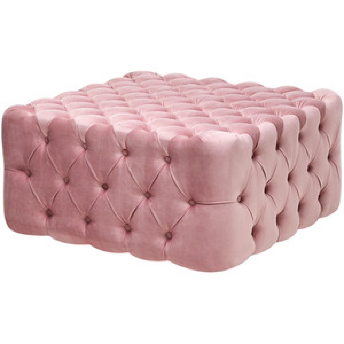 Velvet Buttoned Pouffe - Blue / 92cm – image 5