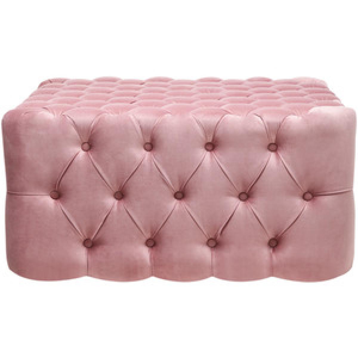 Velvet Buttoned Pouffe - Blue / 92cm – image 6