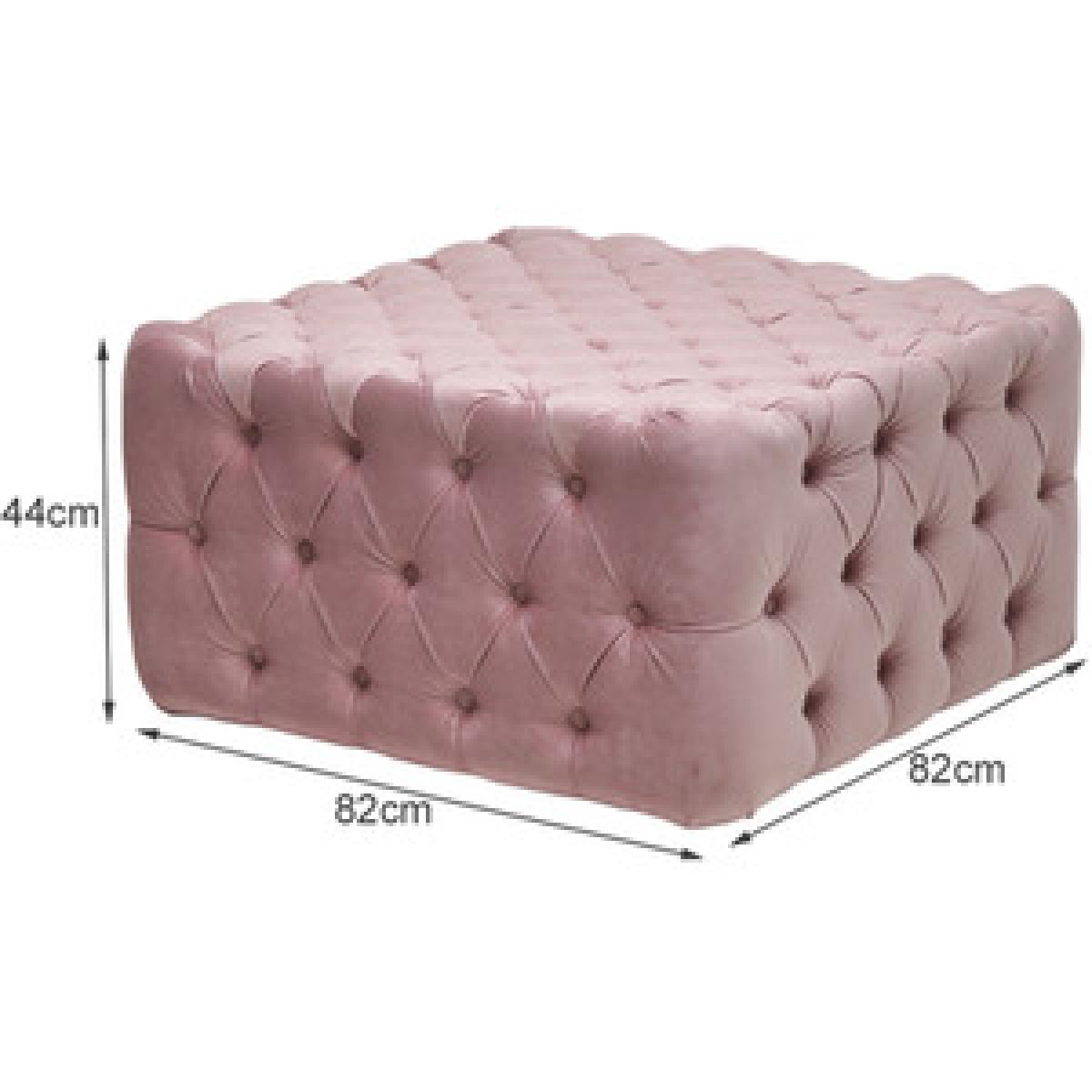 Velvet Buttoned Pouffe - Blue / 92cm – image 9