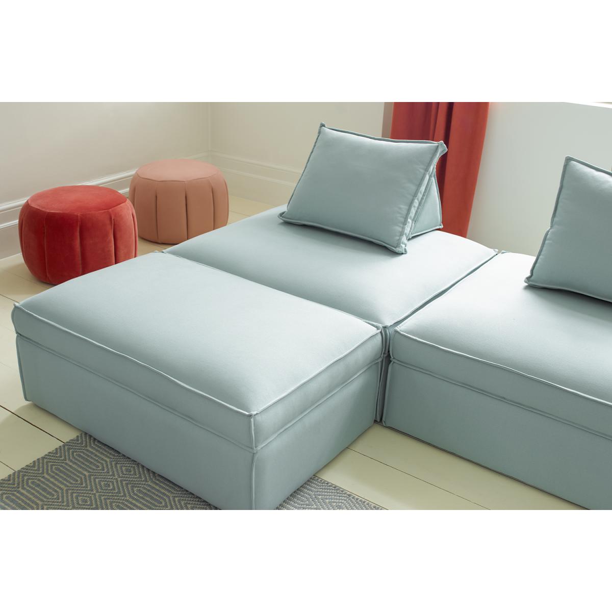 Harry Large Pouffe with bolster cushion in Cobble Brushed Linen Cotton - sofa.com – image 3